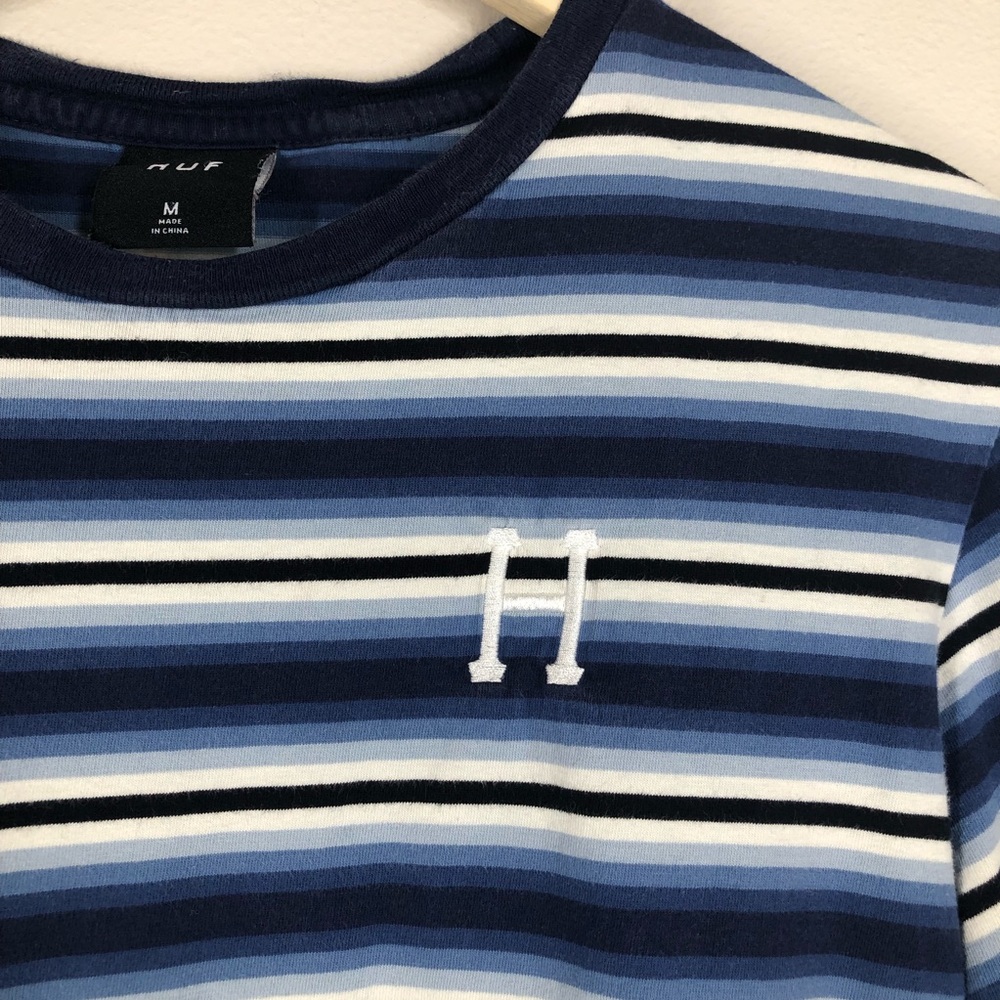 HUF Worldwide Striped Short Sleeve T-Shirt Medium - Picture 2 of 7